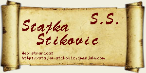 Stajka Stiković vizit kartica